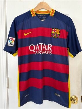 Nike MESSI BARCELONA 2015 2016 Home Football SOCCER JERSEY 658794-422 LARGE VGC